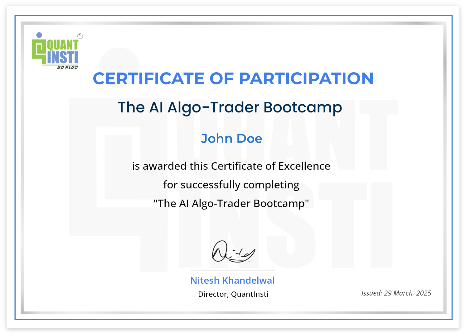 Certificate of Participation